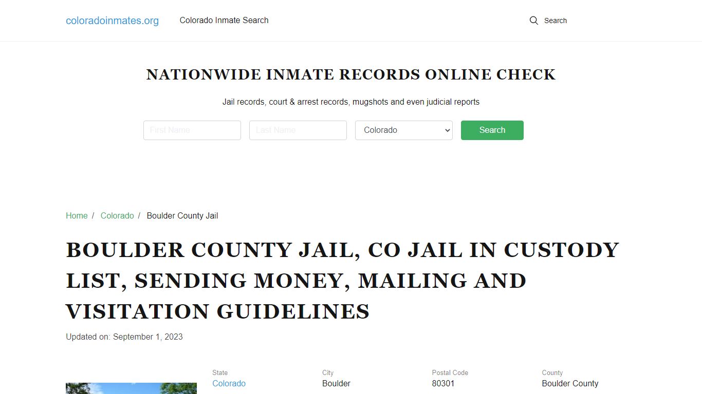 Boulder County Jail, CO: Incarcerated Inmate Search, Visitation, Contacts